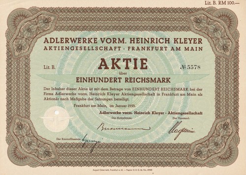 Aktie adlerwerke vorm - aktie,