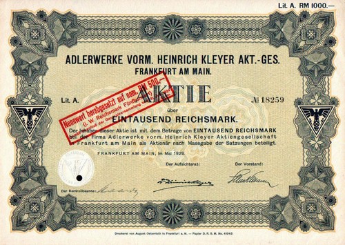 Adlerwerke vorm heinrich - adlerwerke, vorm.