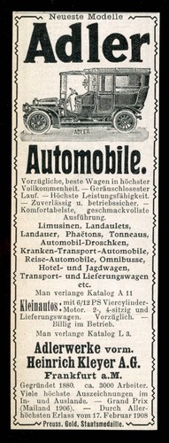 Alte reklame 1910 adler - reklame,