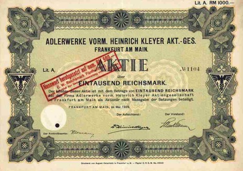 Adlerwerke heinrich kleyer - heinrich, ag